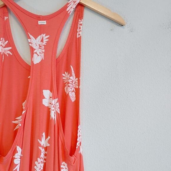 Volcom Pine For Me Summer Beachy Casual Mini  Tank Dress Sz 10 - Picture 12 of 12